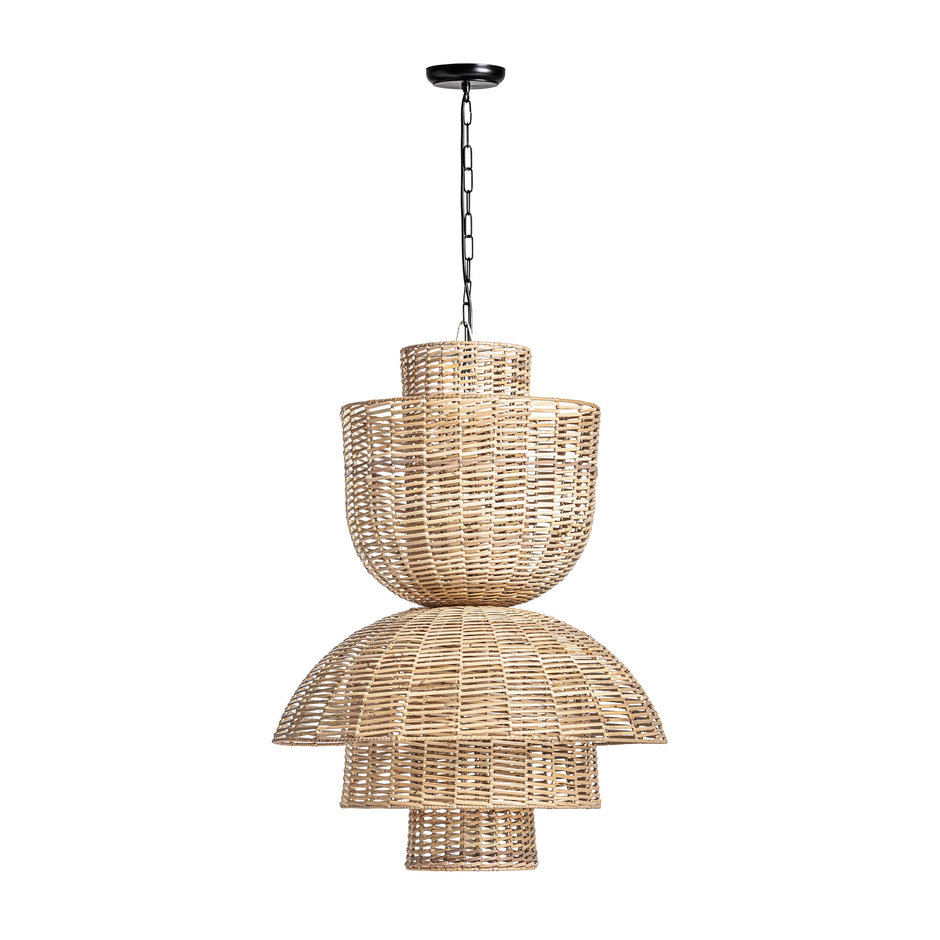 PLISSÉ RATTAN CEILING LAMP